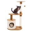 3-Tier Cat Tower with 2 Napping Perches, Cat Condo, 2 Sisal Rope Scratching Posts, and Hanging Toy Ã¢â‚¬â€œ Cat Tree for Indoor Cats by Petmaker (Brown)