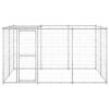 Outdoor Dog Kennel Galvanized Steel with Roof 78.1 ftÂ²