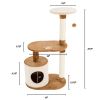 3-Tier Cat Tower with 2 Napping Perches, Cat Condo, 2 Sisal Rope Scratching Posts, and Hanging Toy Ã¢â‚¬â€œ Cat Tree for Indoor Cats by Petmaker (Brown)