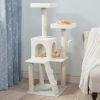 4-Tier Cat Tower with Napping Perches, Cat Condo, Ladder, 5 Sisal Rope Scratching Posts, Hanging Toy Ã¢â‚¬â€œ Cat Tree for Indoor Cats by Petmaker (White)