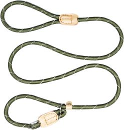 Dog Leash Durable Slip Training Lead Heavy Duty 6 FT Comfortable Strong Reflective Rope Slip Leash for Small Dogs Green (size: L-1/2")